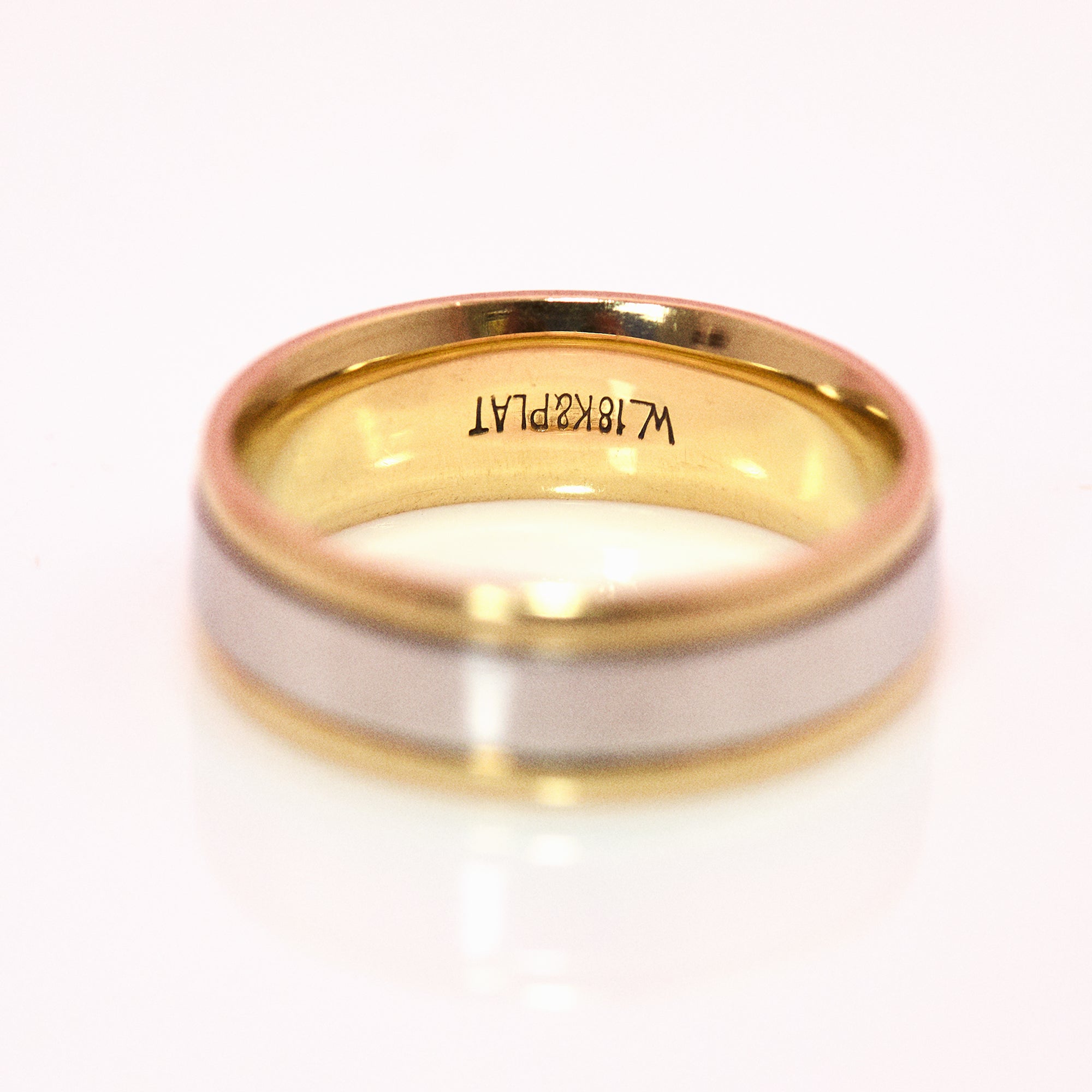 18ct gold and platinum two tone band