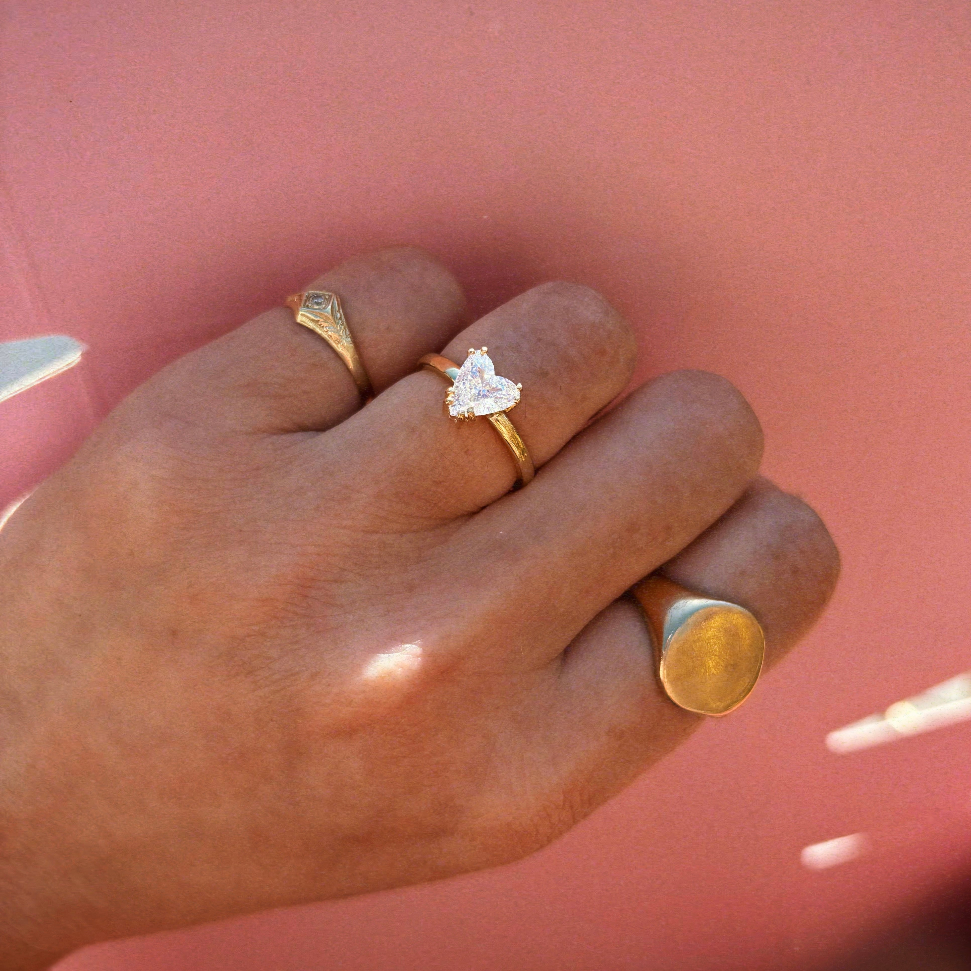 18ct gold 1.07ct heart-shaped diamond ring pendant conversion