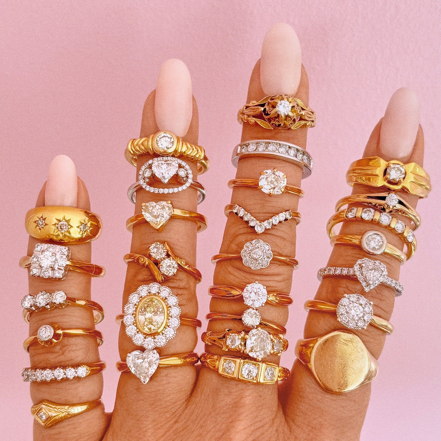 18ct gold bezel set diamond ring