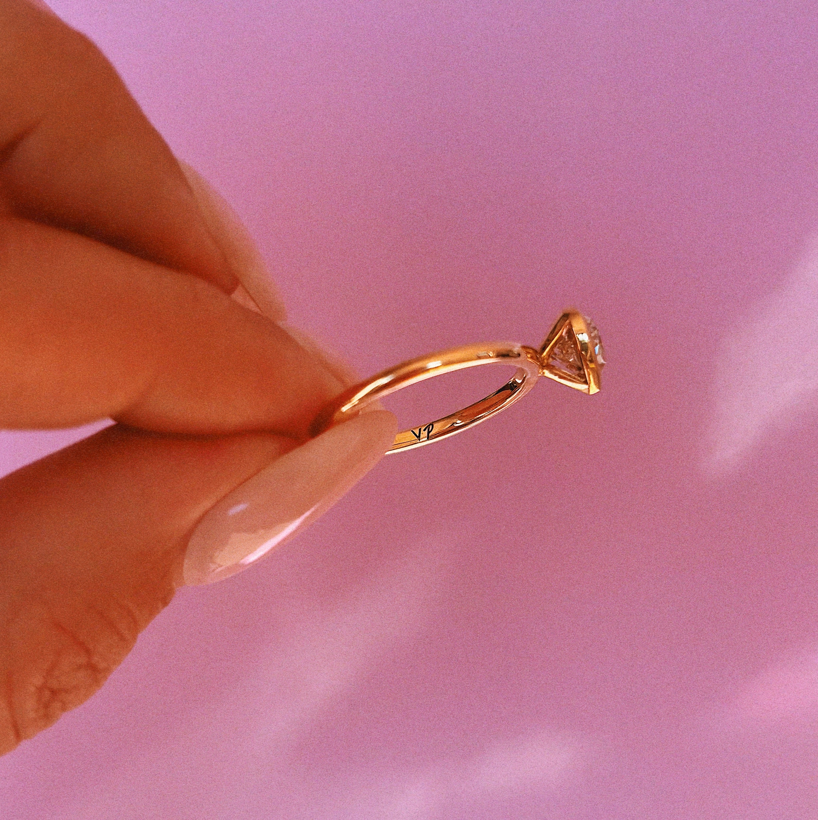 18ct gold double bezel set watermelon tourmaline ring (made to order)