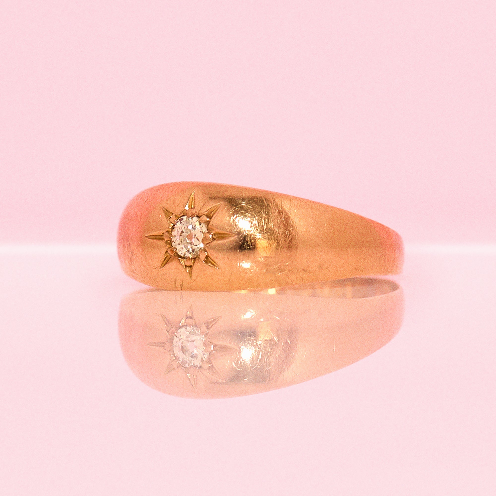 18ct gold diamond starburst gypsy ring from 1910