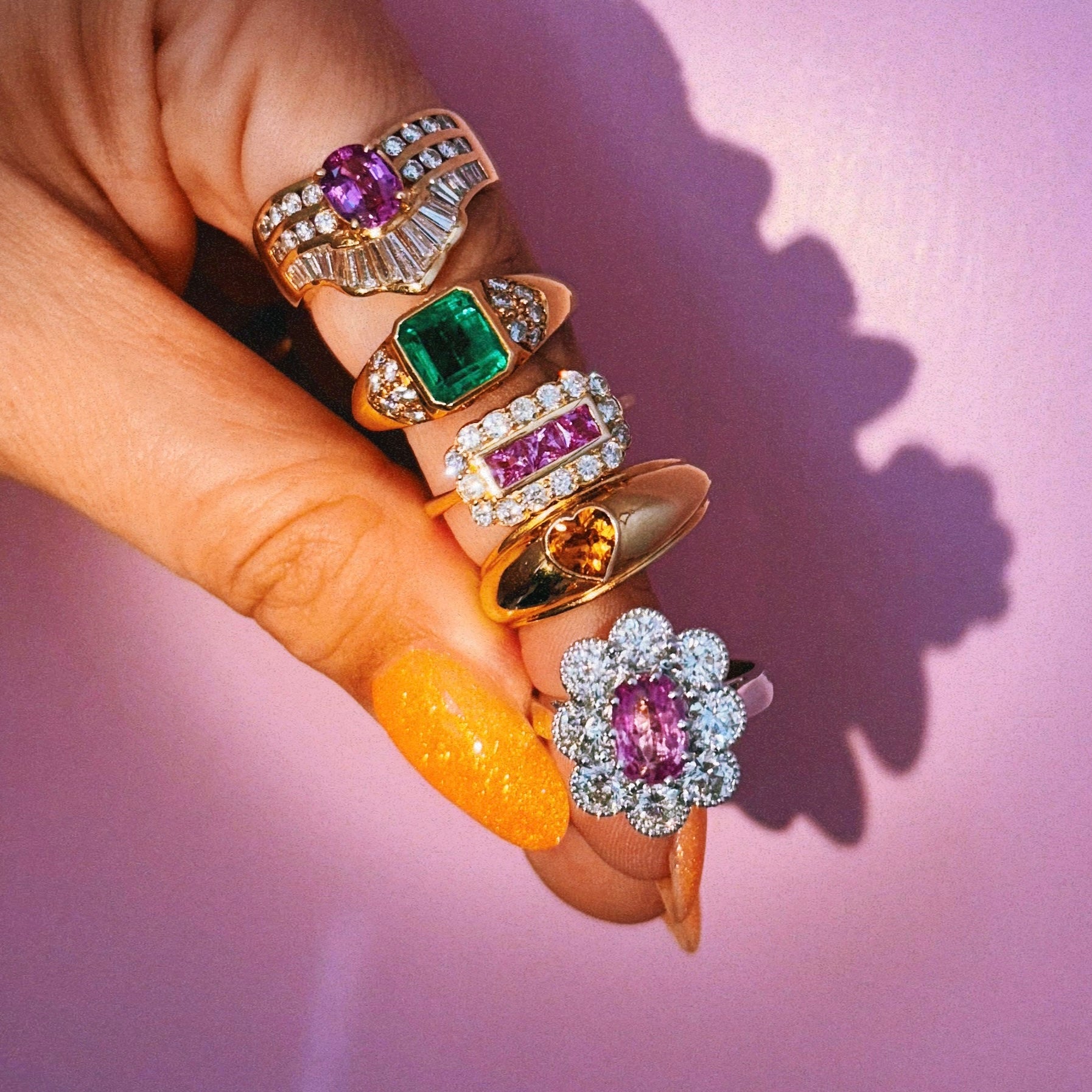 18ct gold emerald and diamond ring