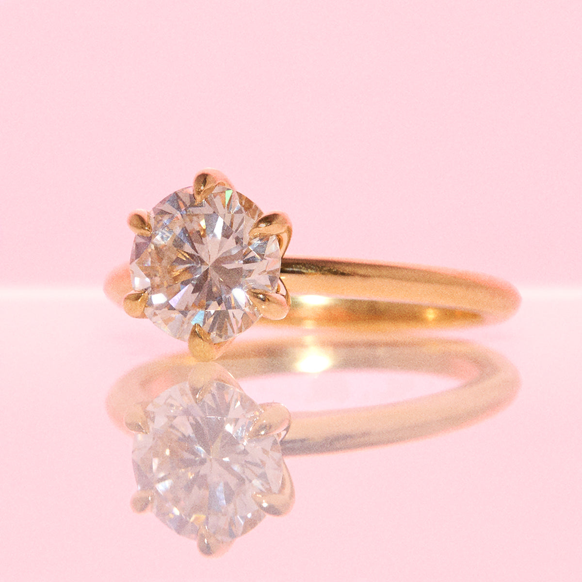 18ct yellow gold 1.56ct round brilliant cut diamond ring