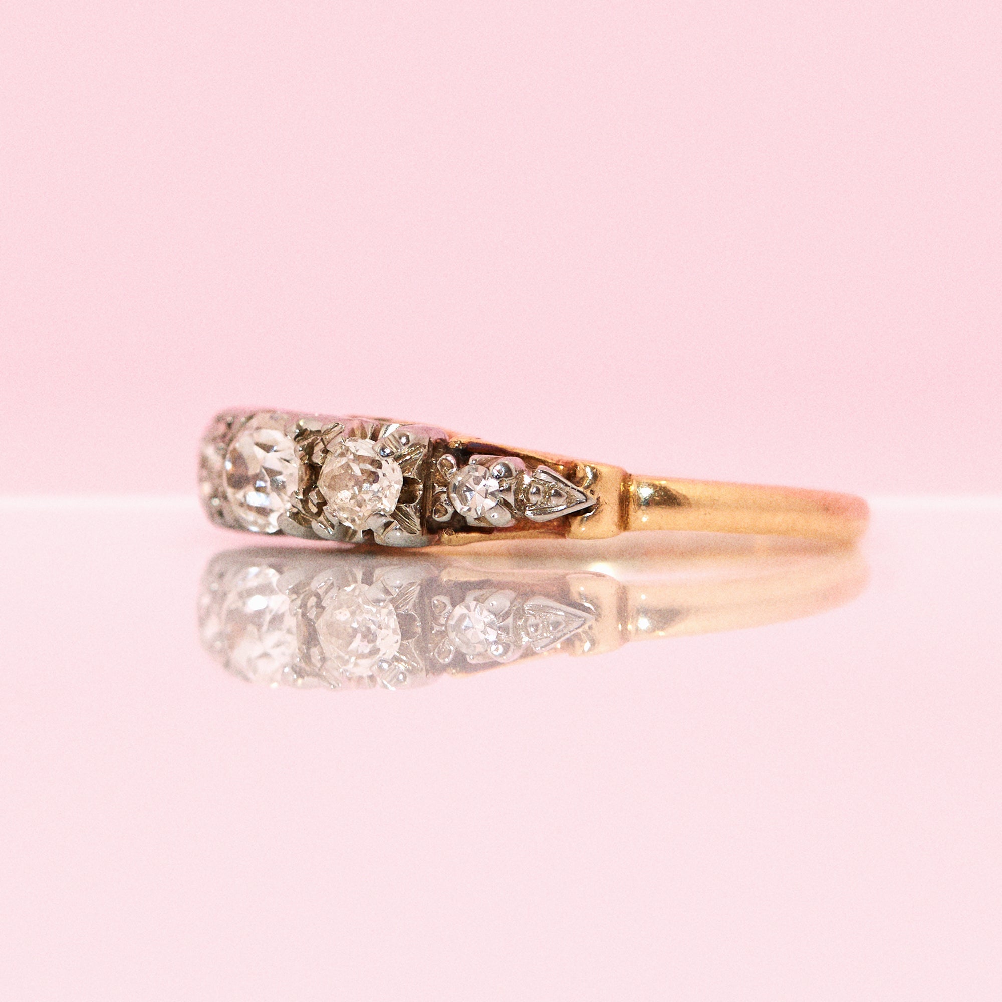 18ct gold old cut diamond ring