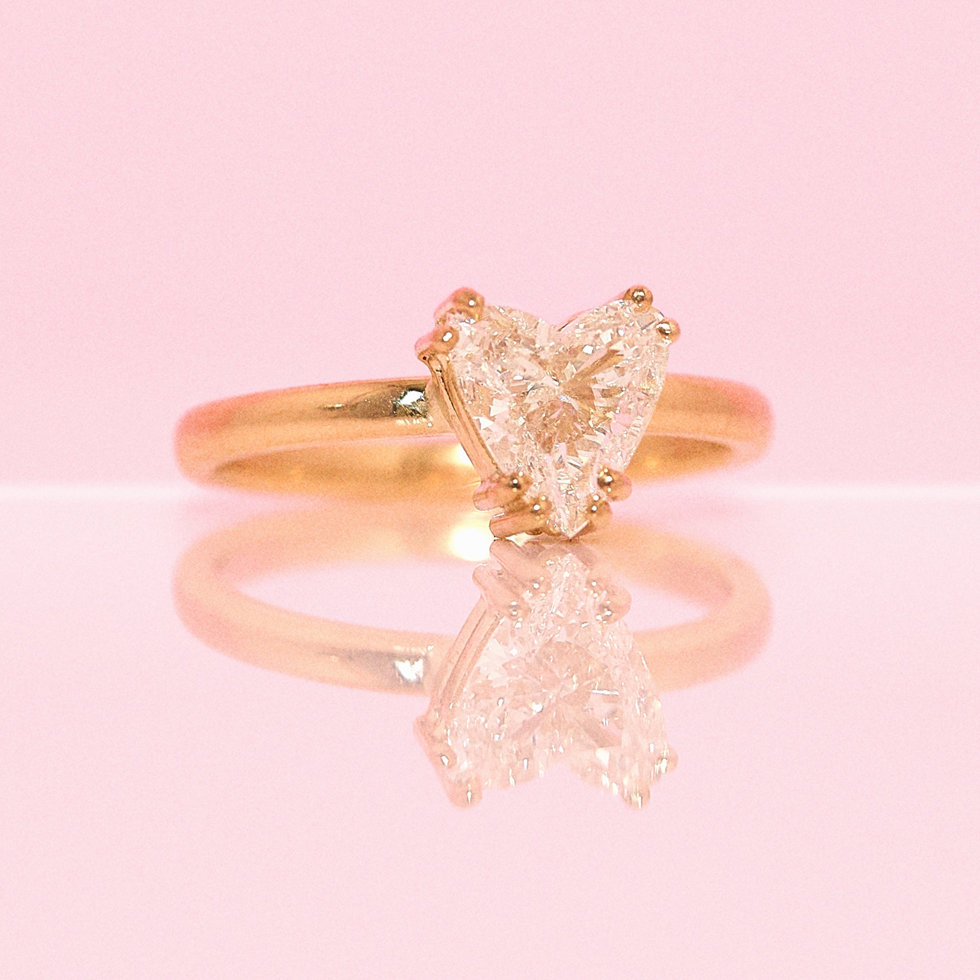 18ct gold 1.07ct heart-shaped diamond ring pendant conversion