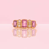 18ct gold pink sapphire and diamond ring