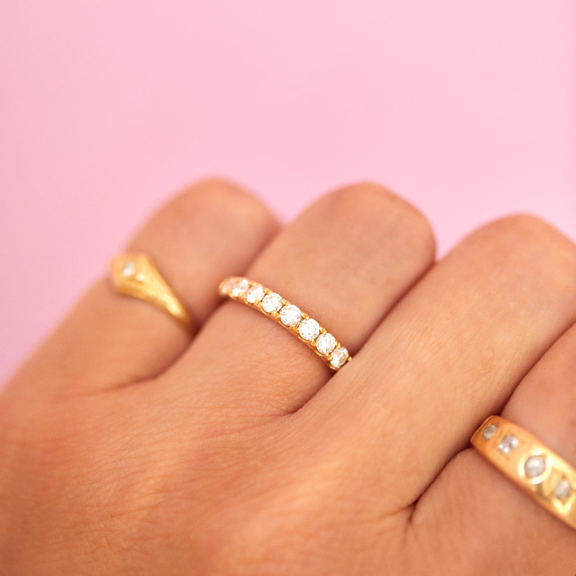 9ct gold 0.50ct diamond half-eternity ring