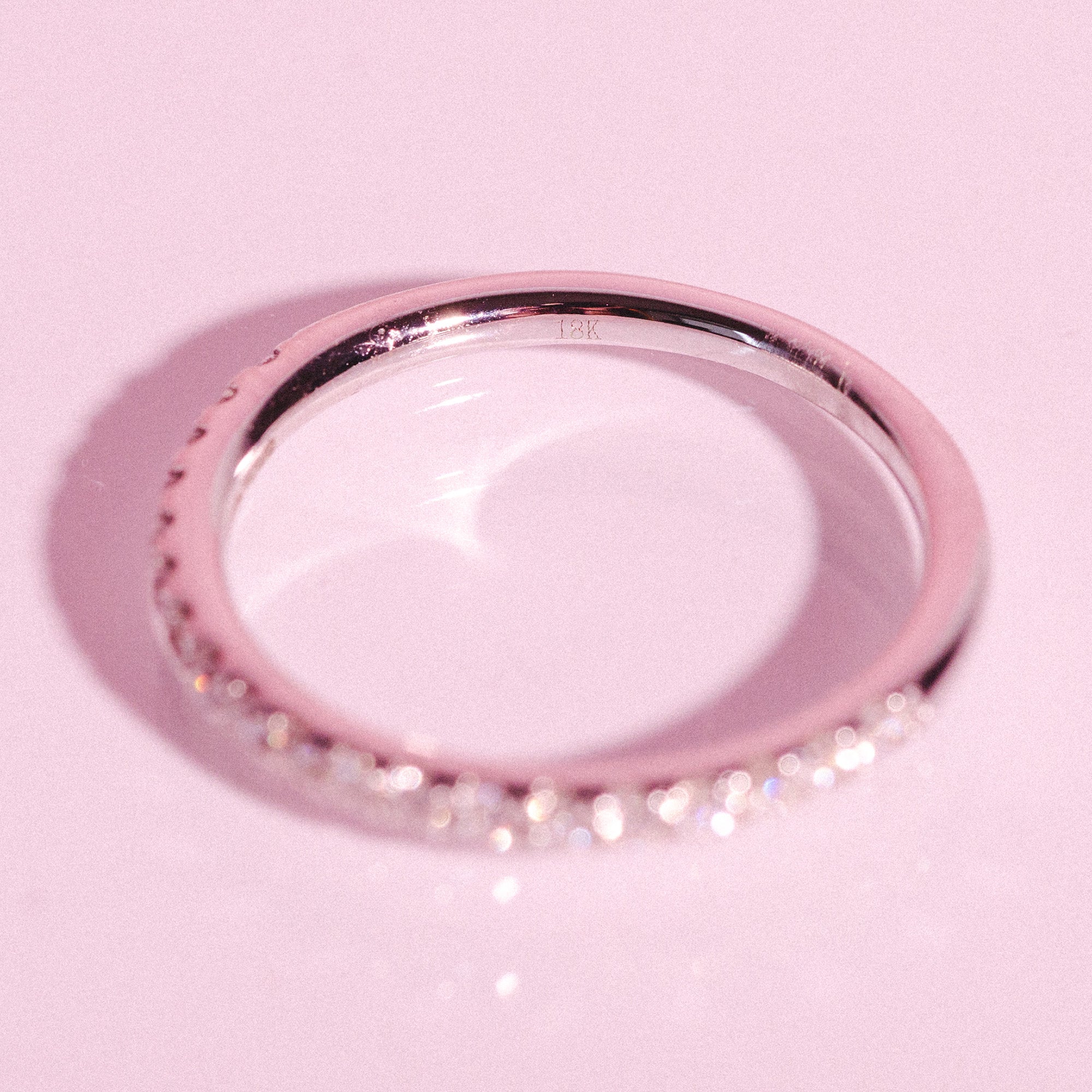 18ct white gold 0.25ct half-eternity diamond ring (made to order)