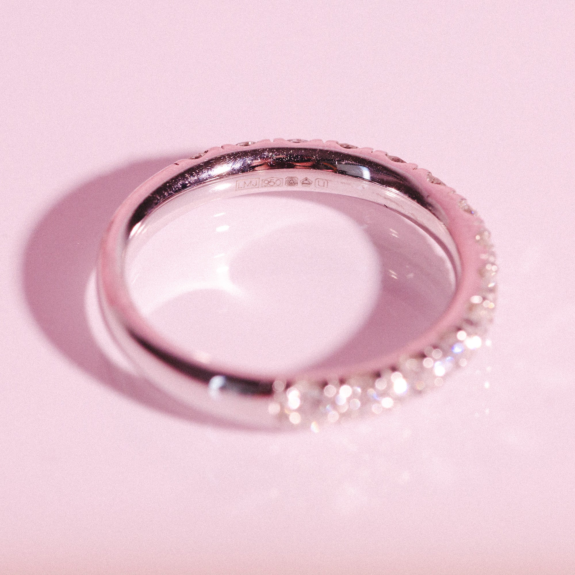 Platinum 0.70ct diamond half-eternity ring (made to order)