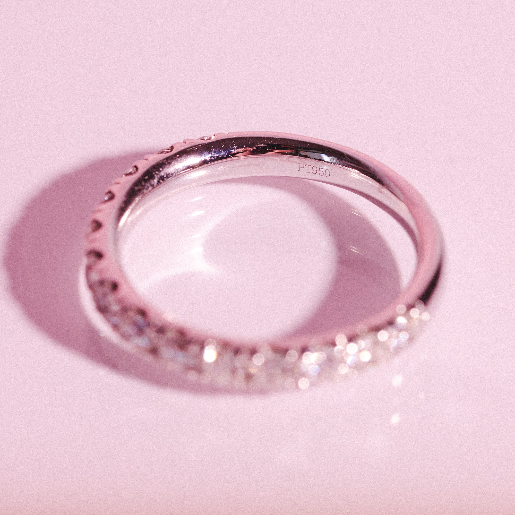 Platinum 0.70ct diamond half-eternity ring (made to order)