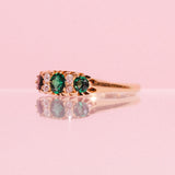 18ct gold green garnet and diamond ring