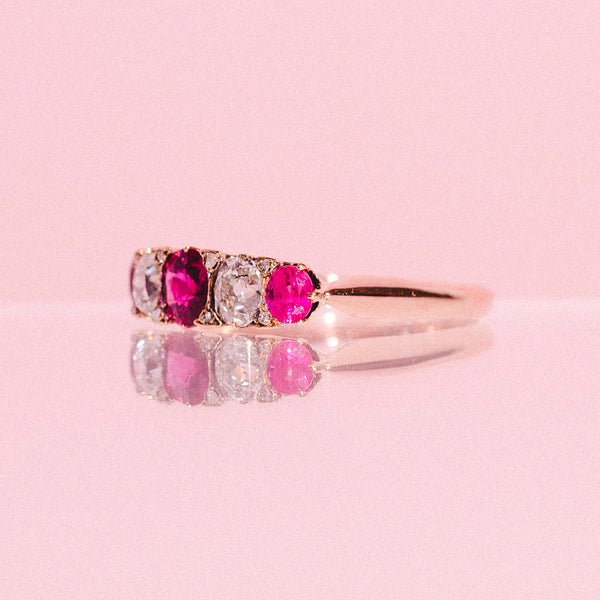 18ct rose gold ruby and diamond ring