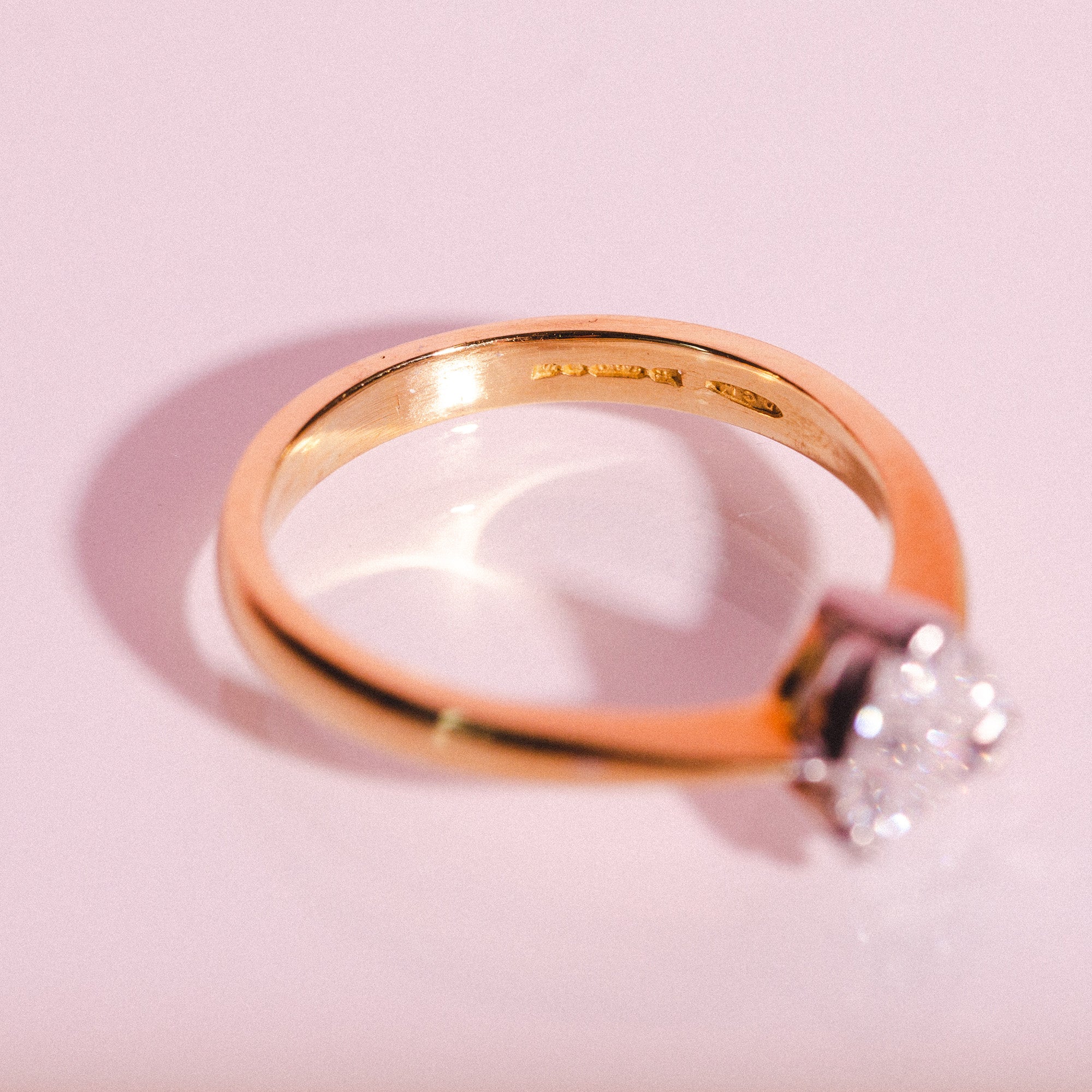 18ct gold ring set with a heart shaped diamond