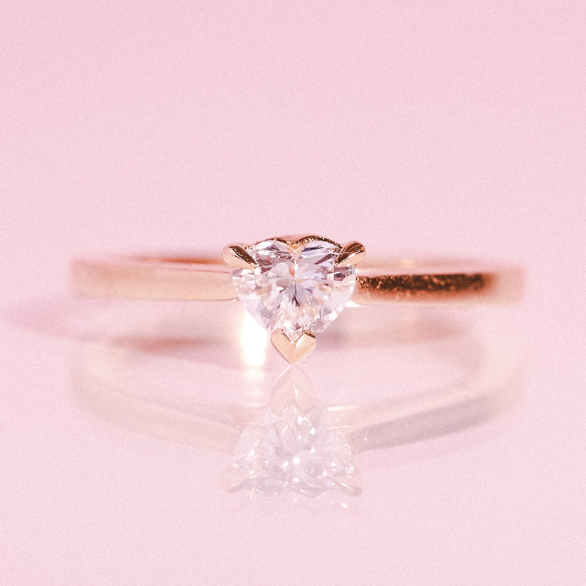 18ct gold ring set with a heart shaped diamond
