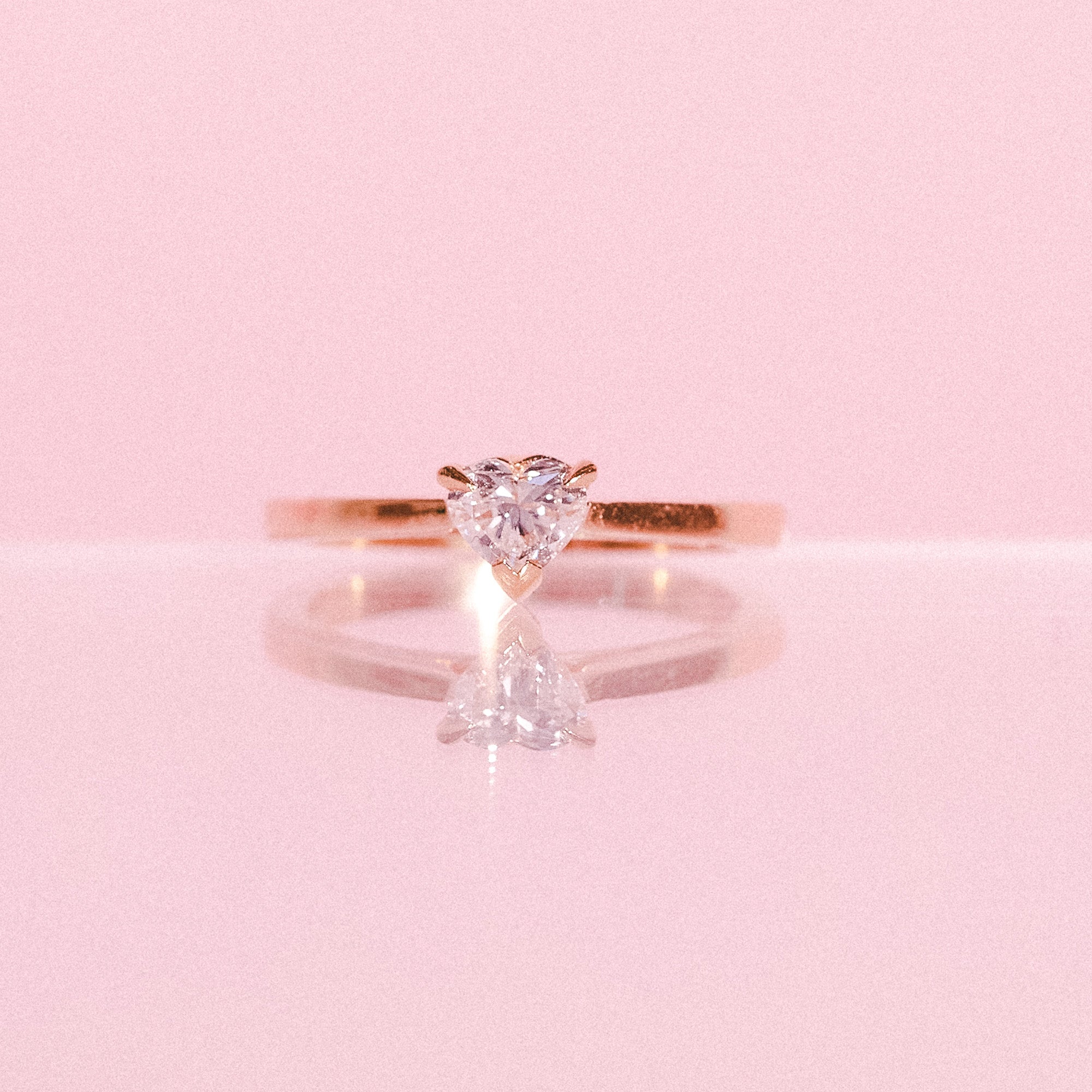 18ct gold ring set with a heart shaped diamond