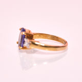 18ct gold tanzanite and diamond ring