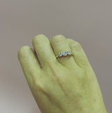 18ct gold ring set with a diamond trilogy