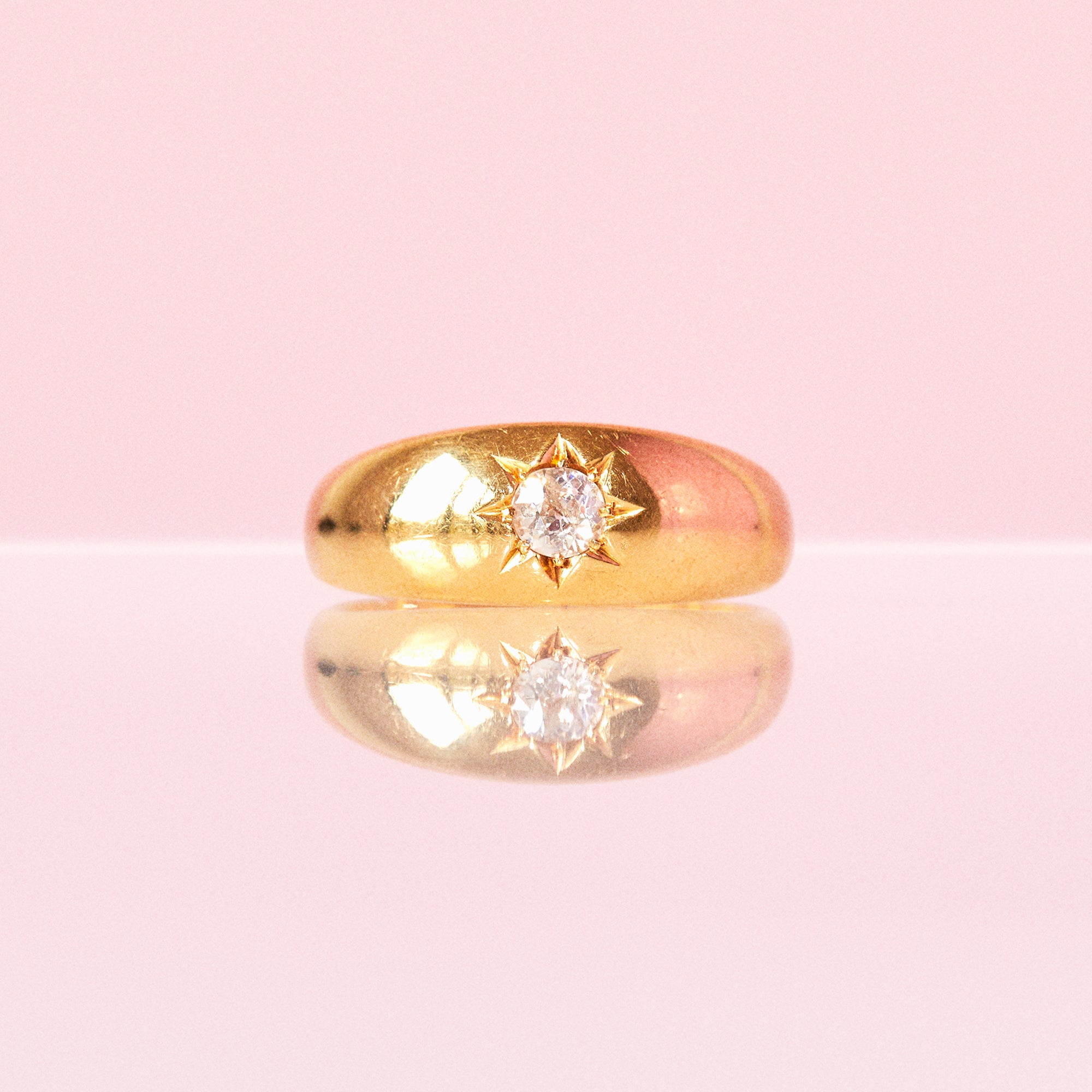 18ct gold diamond starburst gypsy ring from 1905