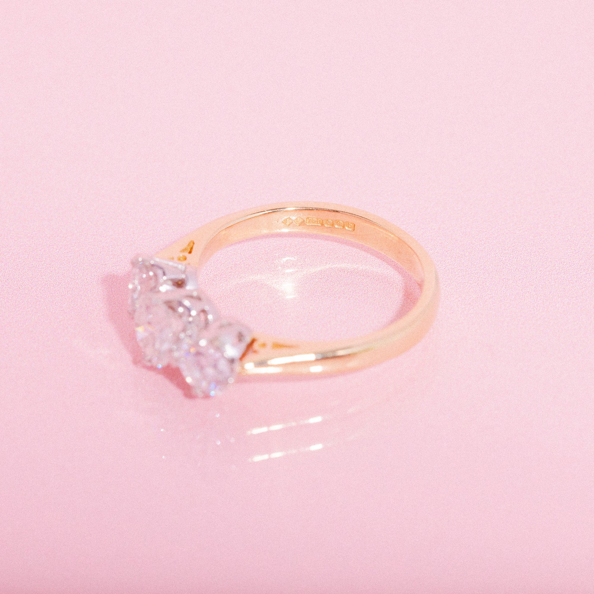 18ct gold diamond three stone ring