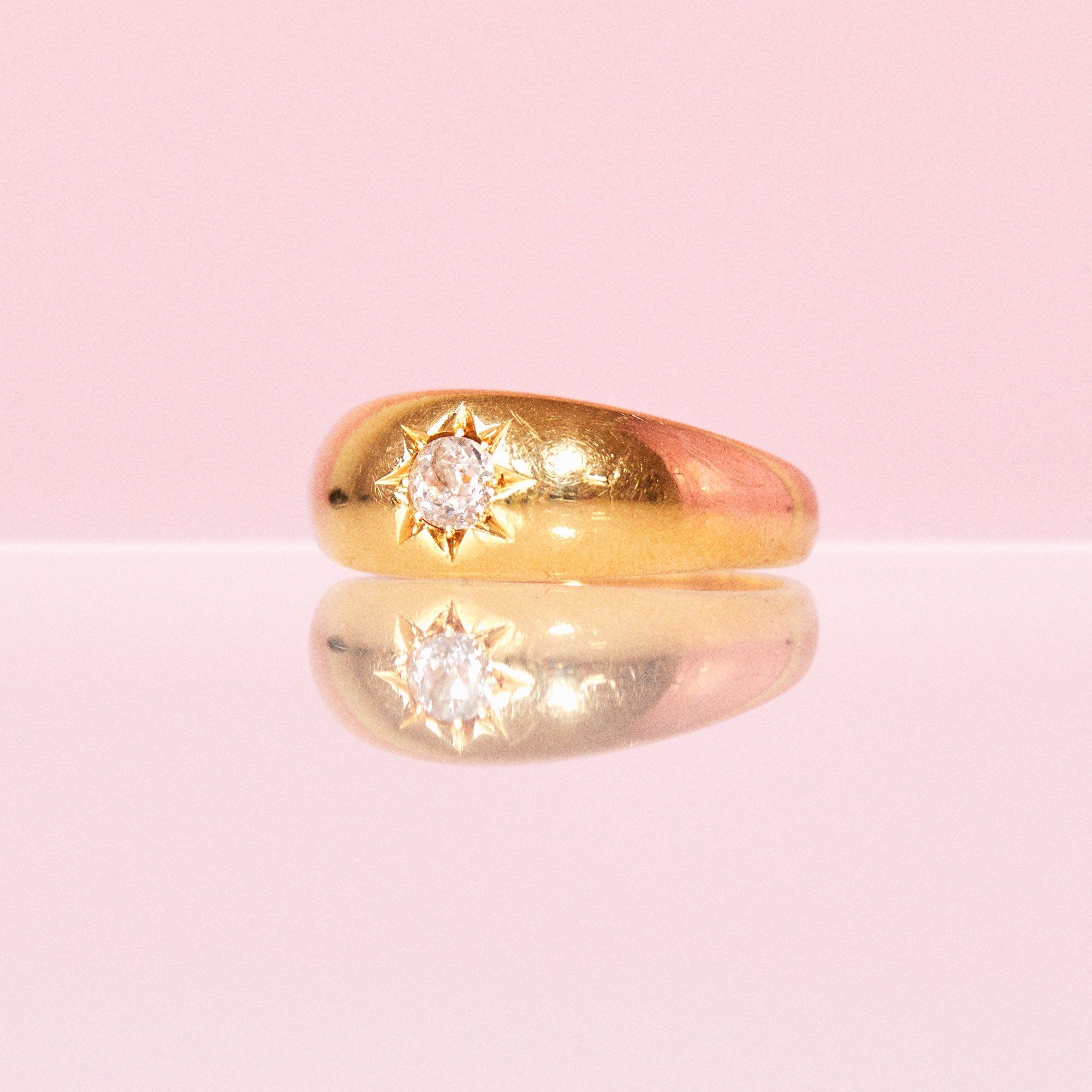 18ct gold diamond starburst gypsy ring from 1905