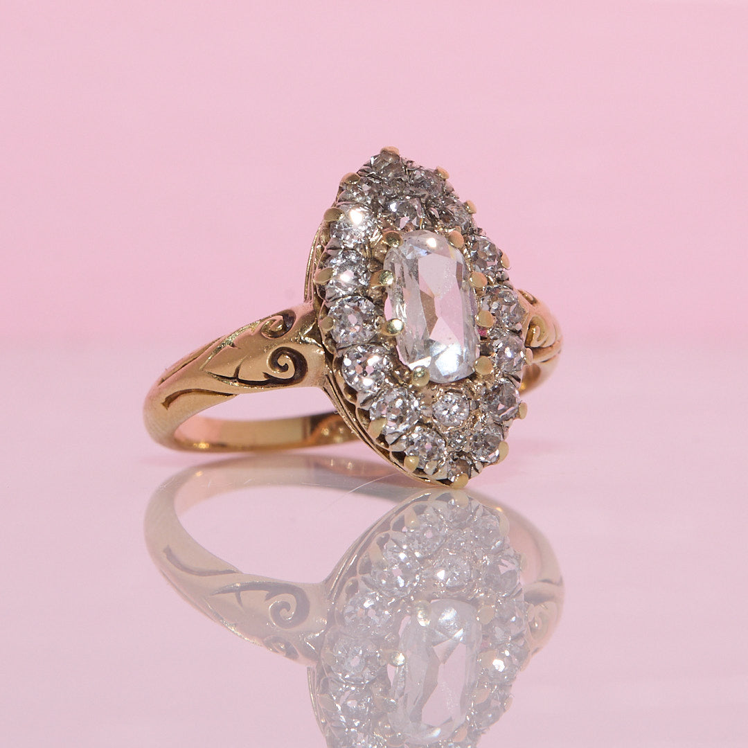 18ct gold diamond marquise ring