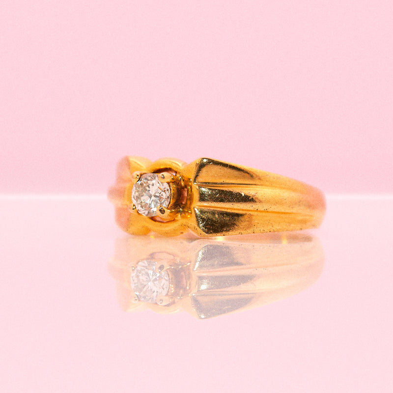 18ct gold 0.25ct diamond gypsy ring