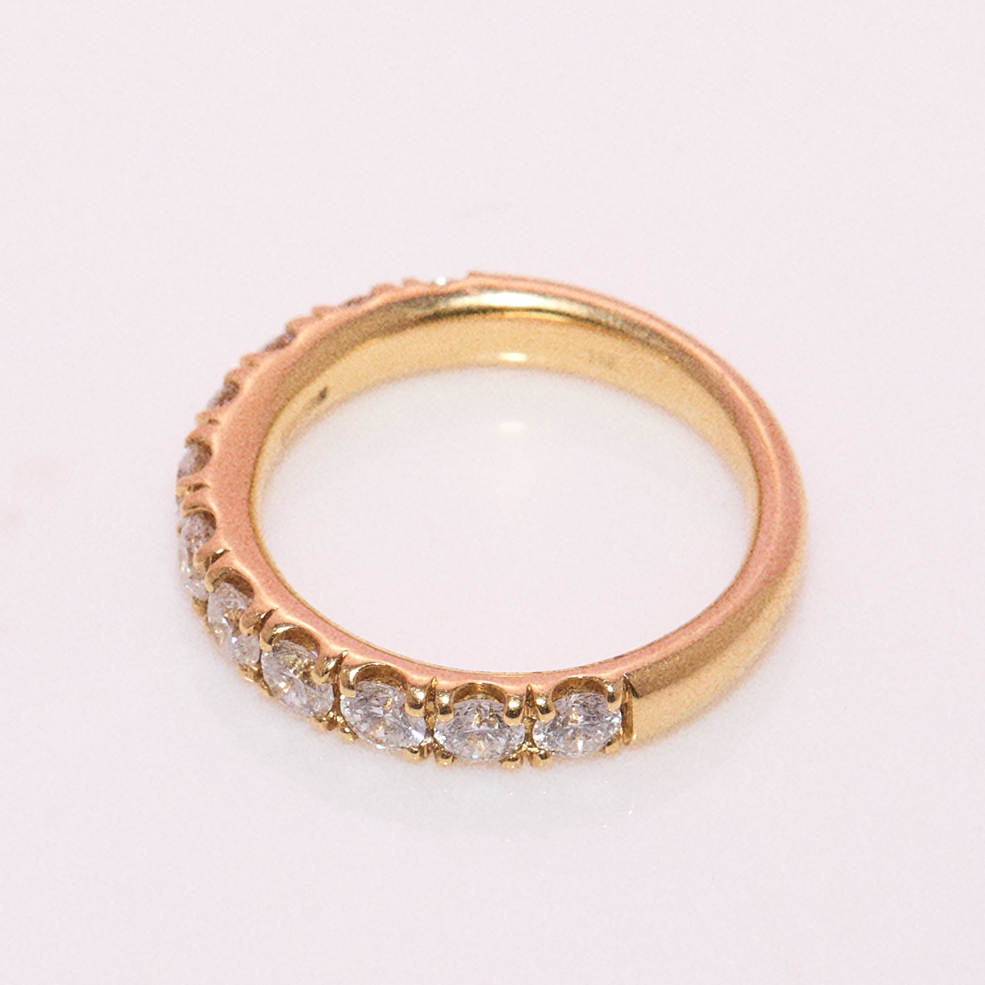 18ct gold 1.10ct diamond half-eternity ring