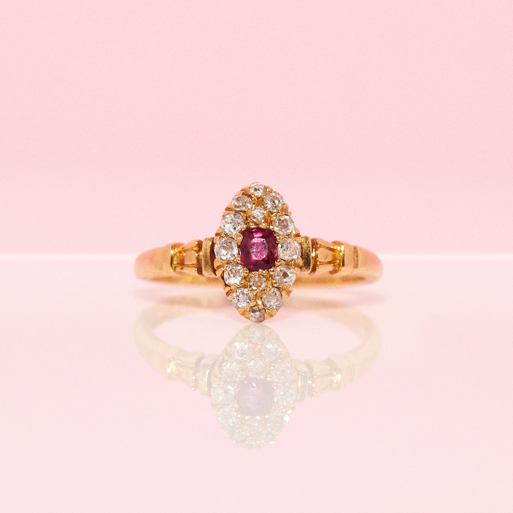 18ct gold ruby and diamond ring