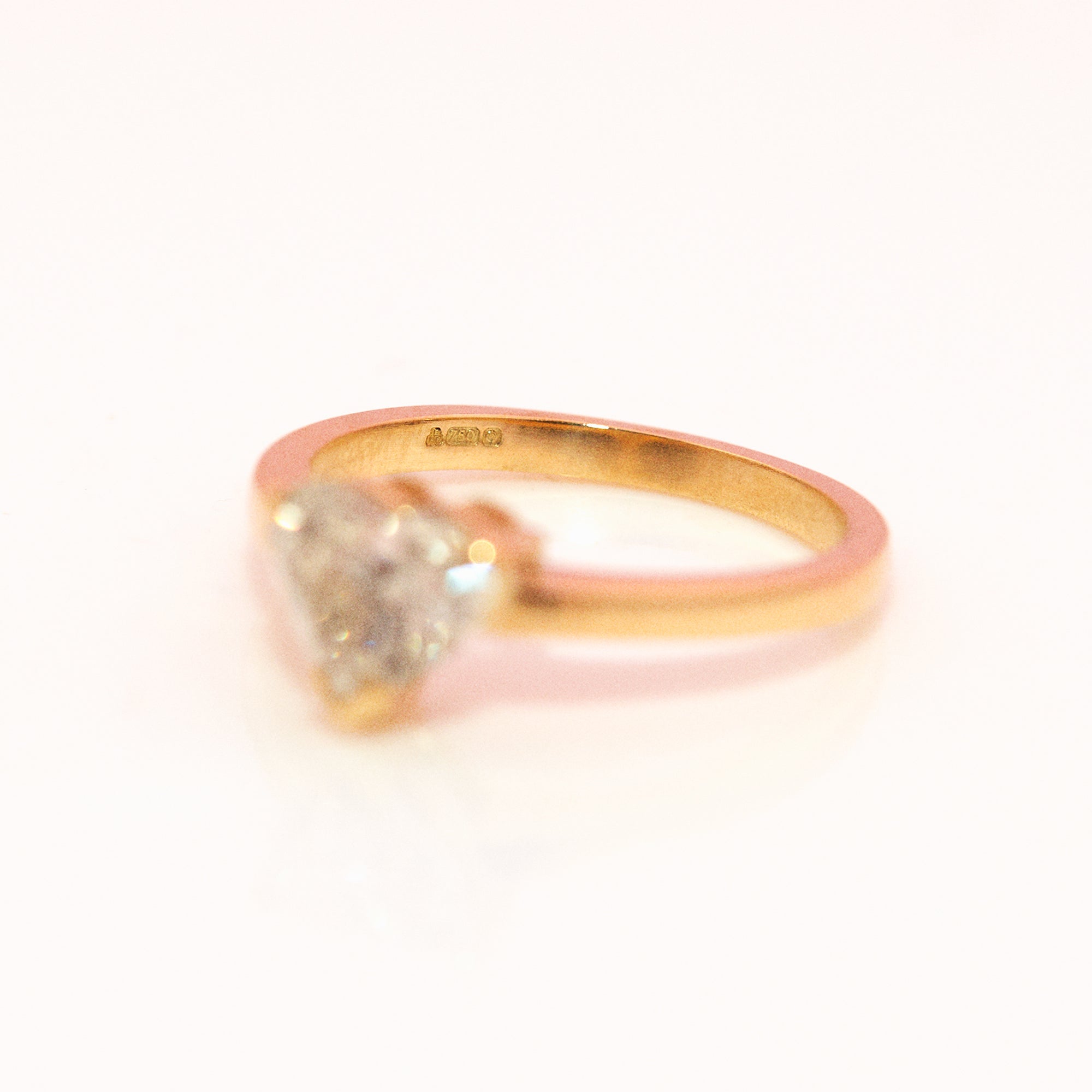 18ct yellow gold heart shaped 1.51ct diamond ring (made to order)