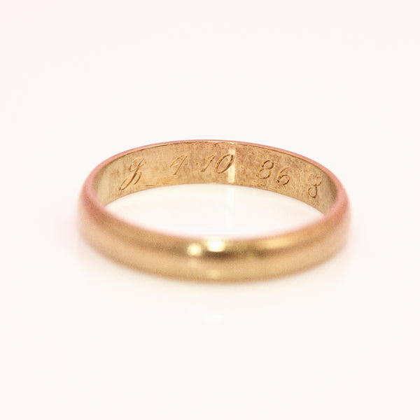 18ct gold band with a beaded edge from 1986