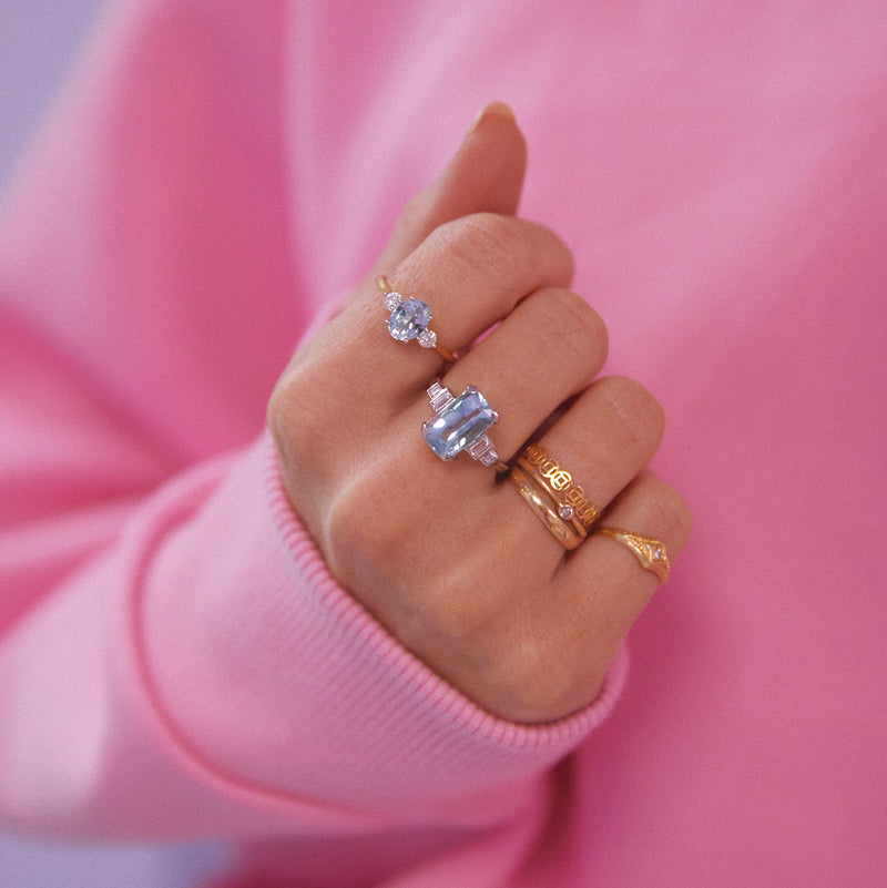 18ct white gold 3ct aquamarine and diamond ring