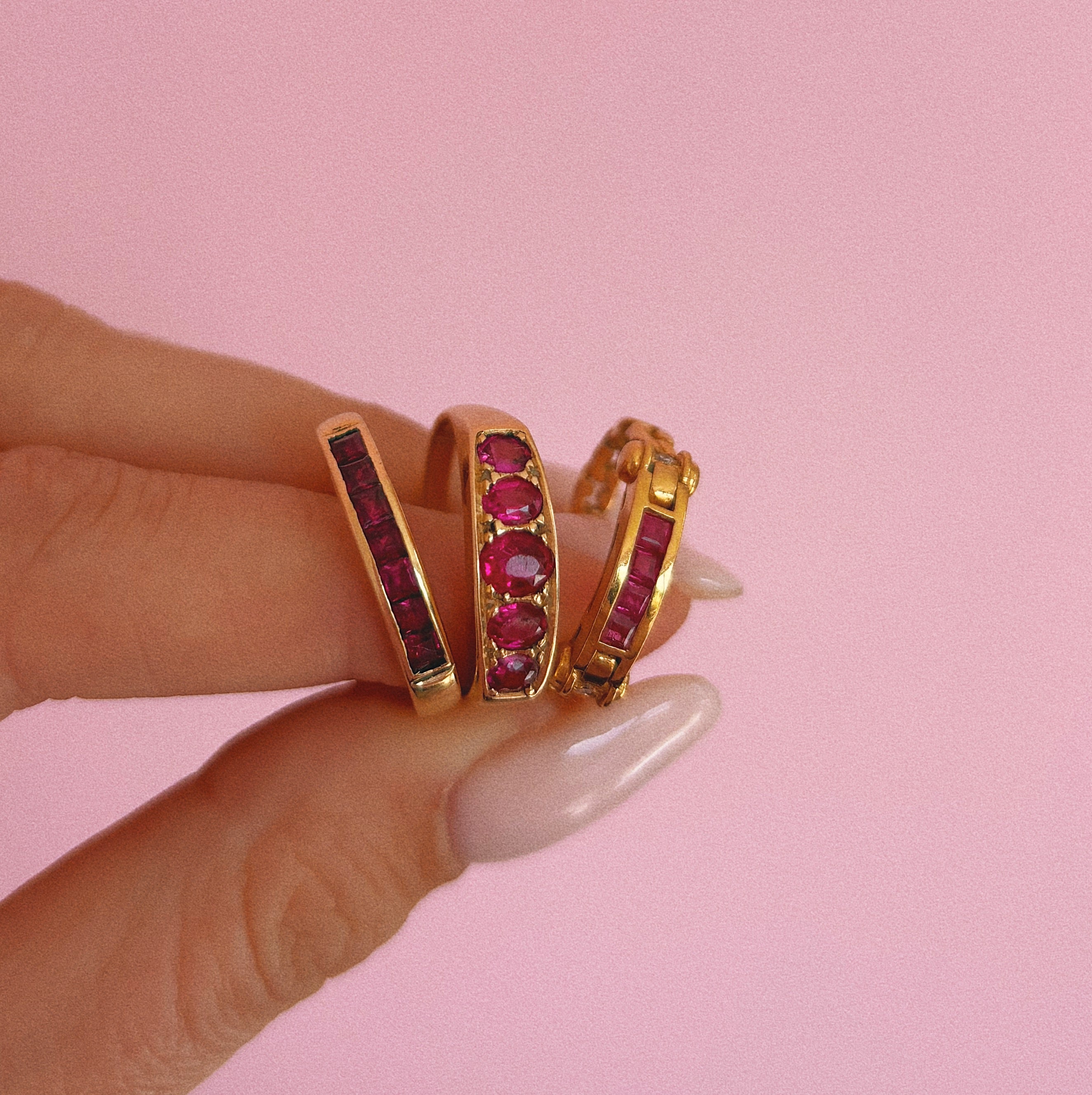 18ct gold ruby half eternity ring