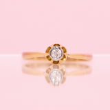 9ct gold diamond flower ring