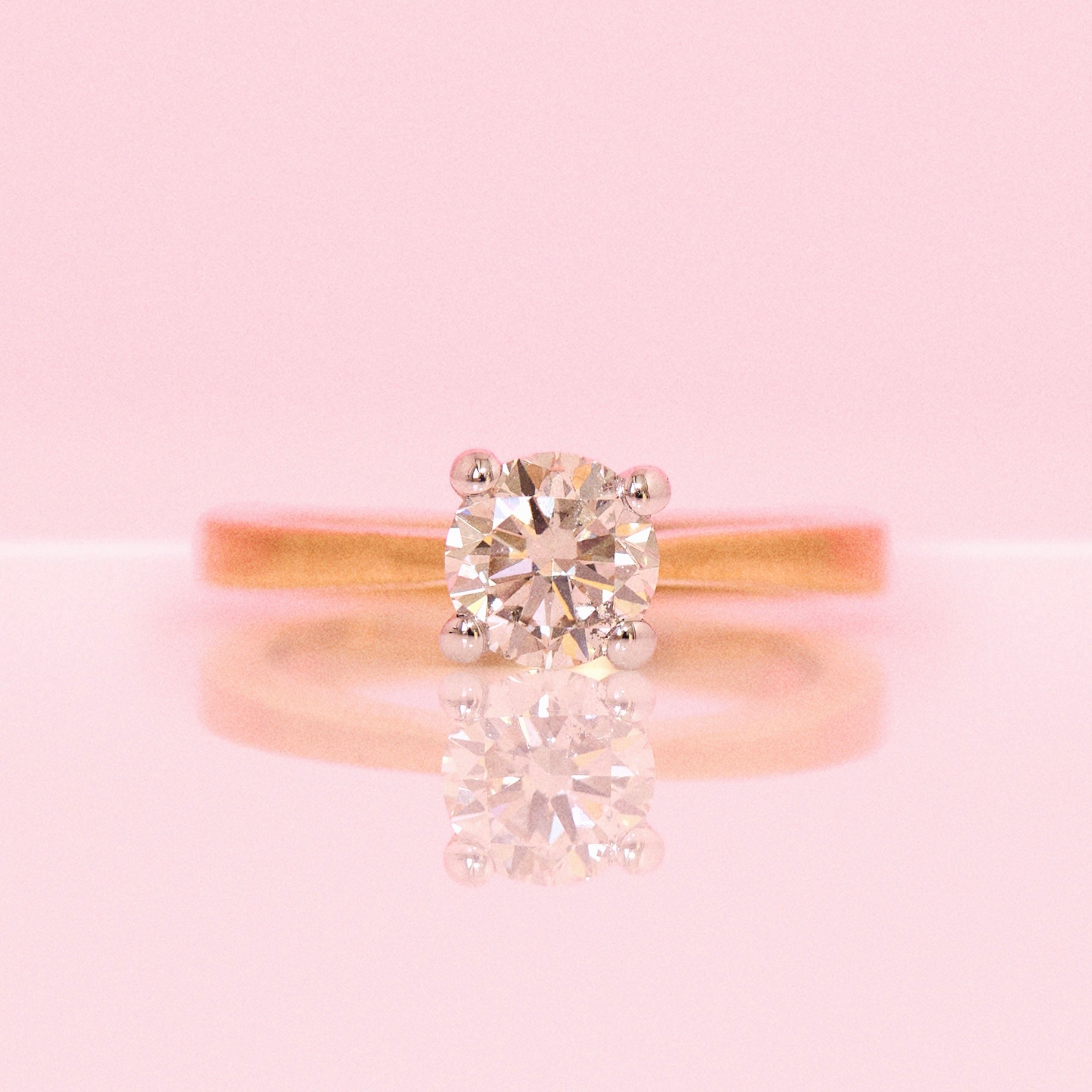 18ct gold 0.90ct diamond solitaire ring