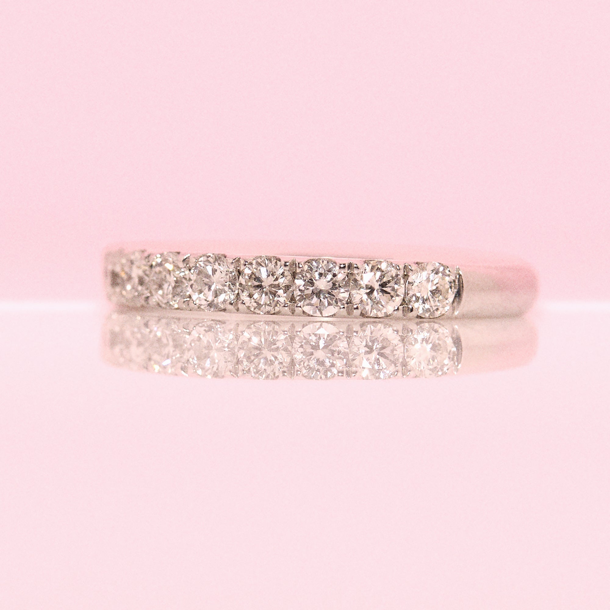Platinum 0.75ct diamond half-eternity ring