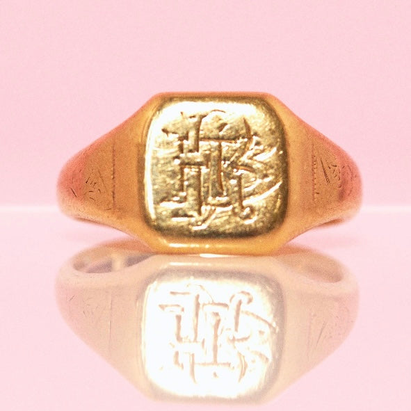 9ct gold heart shaped citrine signet ring (made to order)