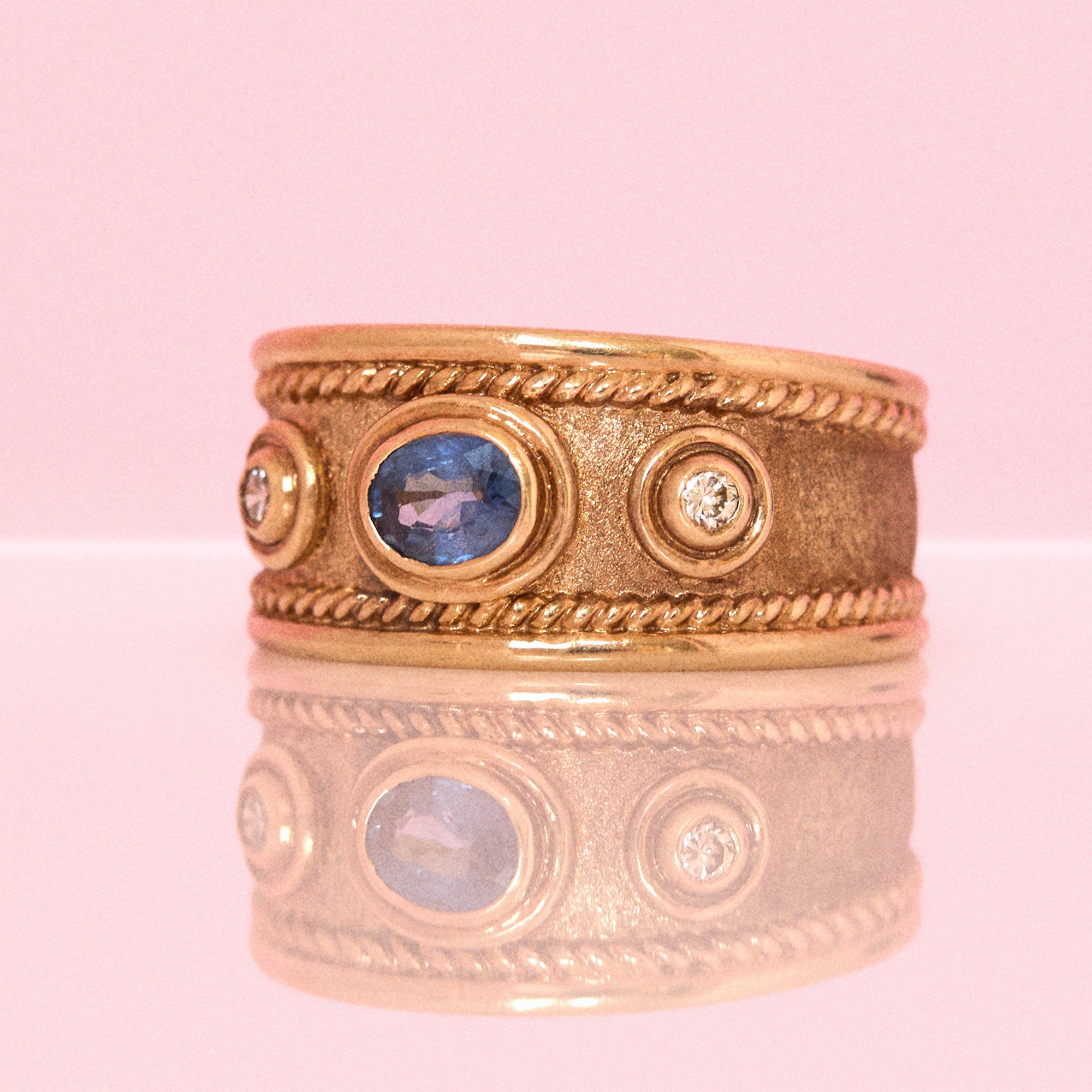 9ct gold sapphire and diamond ring