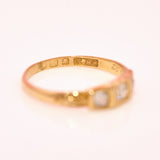 18ct gold diamond three stone ring from 1890