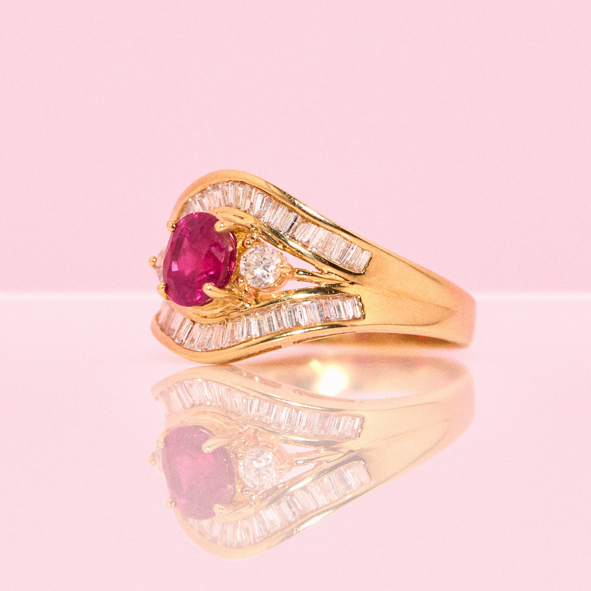 18ct gold ruby and diamond ring