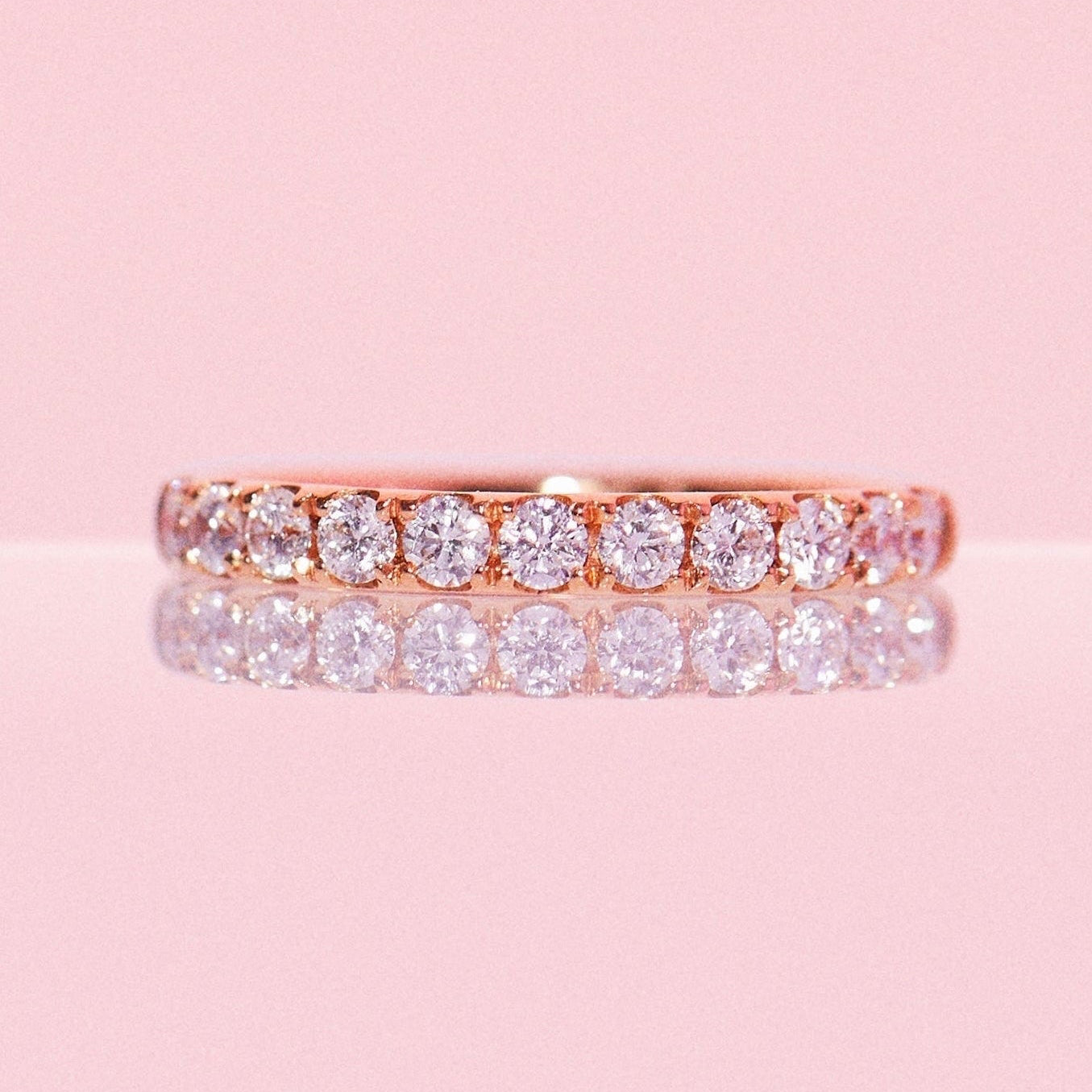 9ct gold 0.50ct diamond half-eternity ring