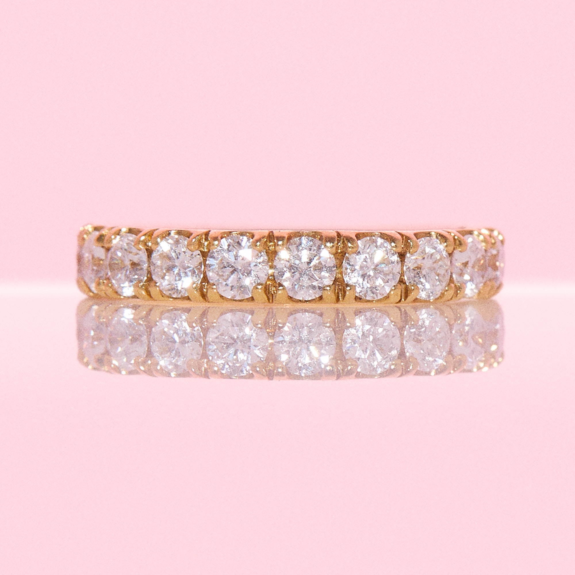 18ct gold 1.10ct diamond half-eternity ring