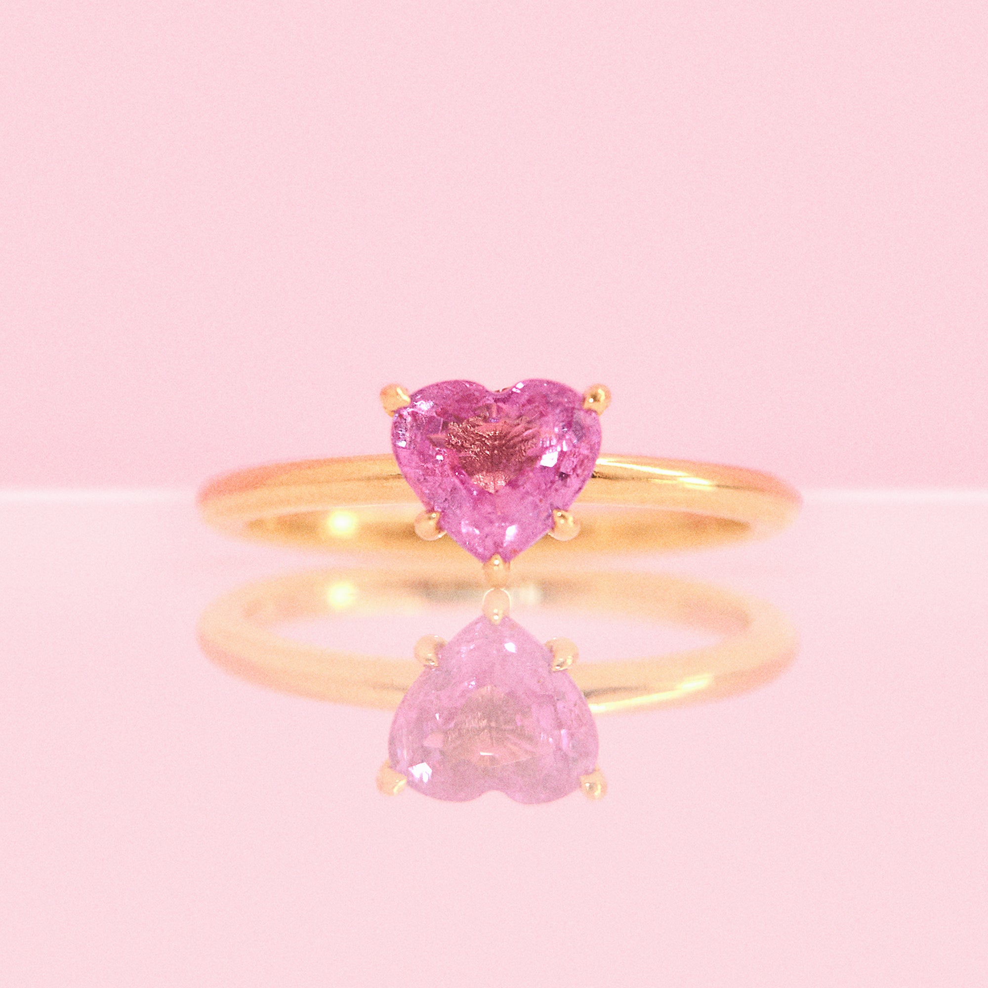 18ct gold 1.26ct heart-shaped pink sapphire ring (made to order)