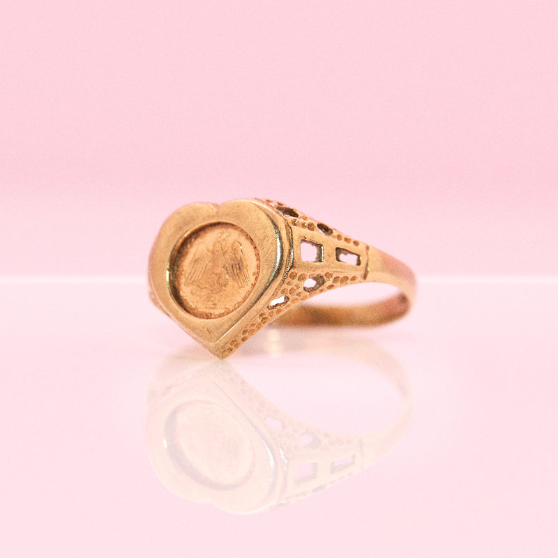 9ct gold heart shaped ring