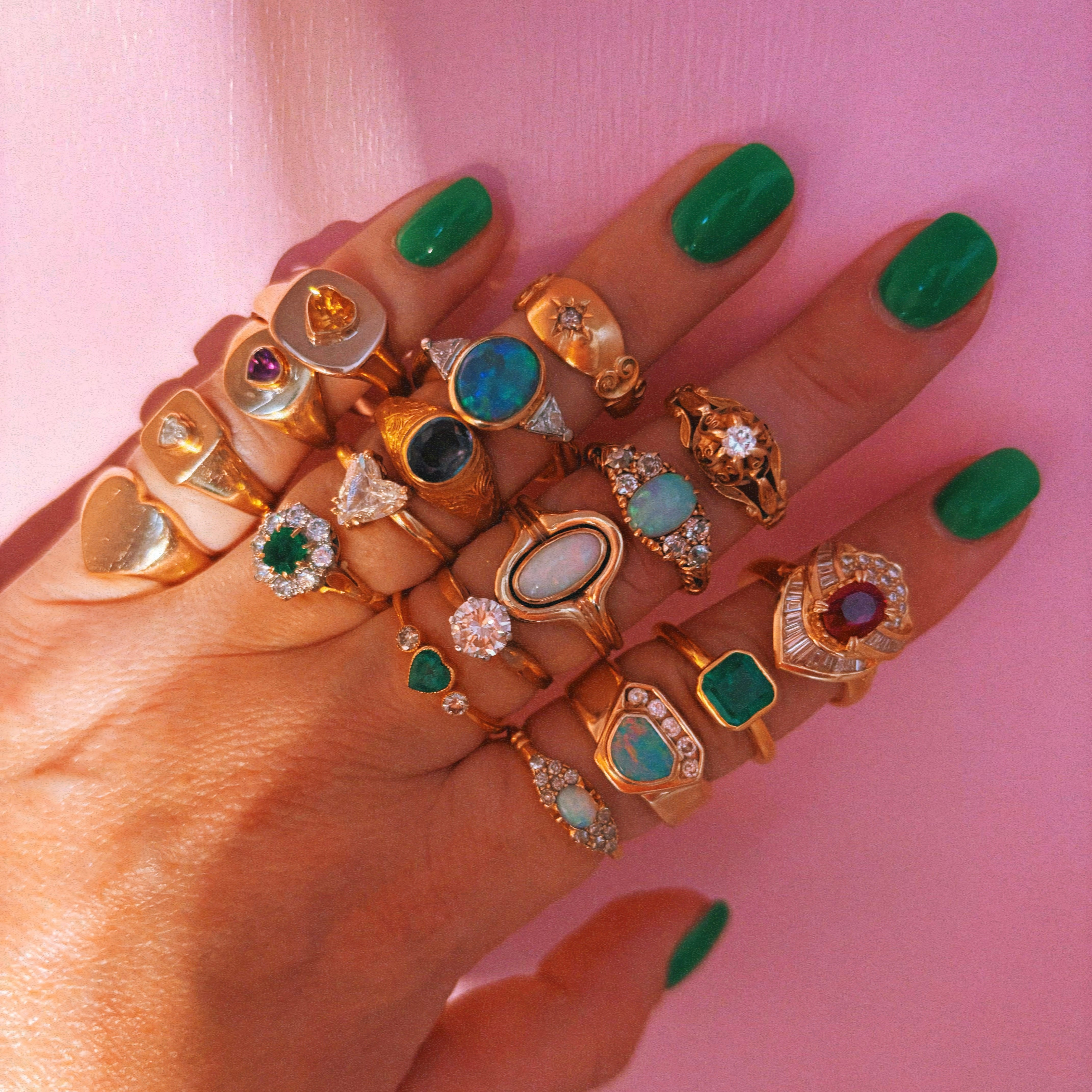 9ct gold heart shaped heavy signet ring from 1960 (made to order)