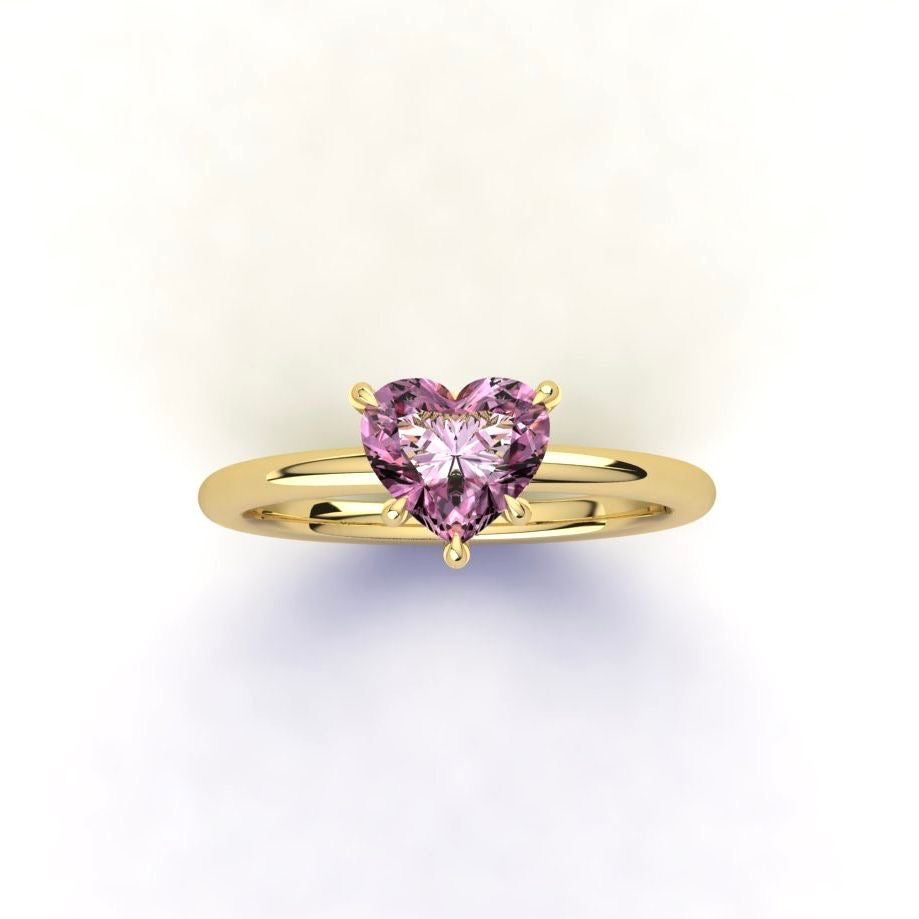 18ct gold 2.02ct heart-shaped pink sapphire ring