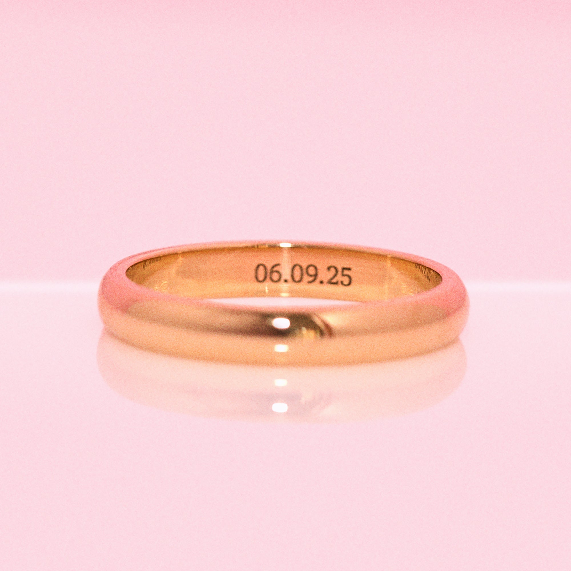 9ct gold 3mm curved band