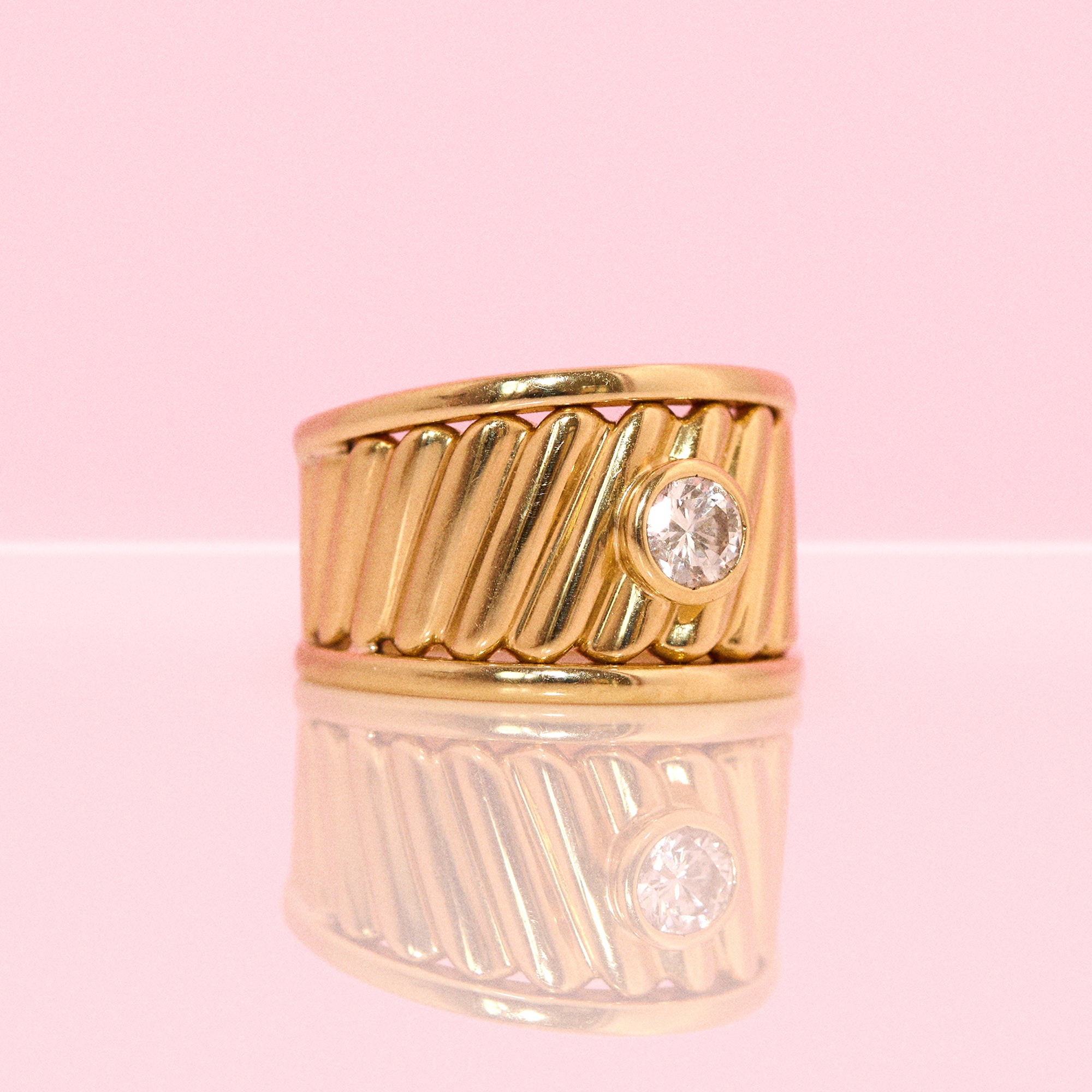 18ct gold 0.40ct diamond chunky ring