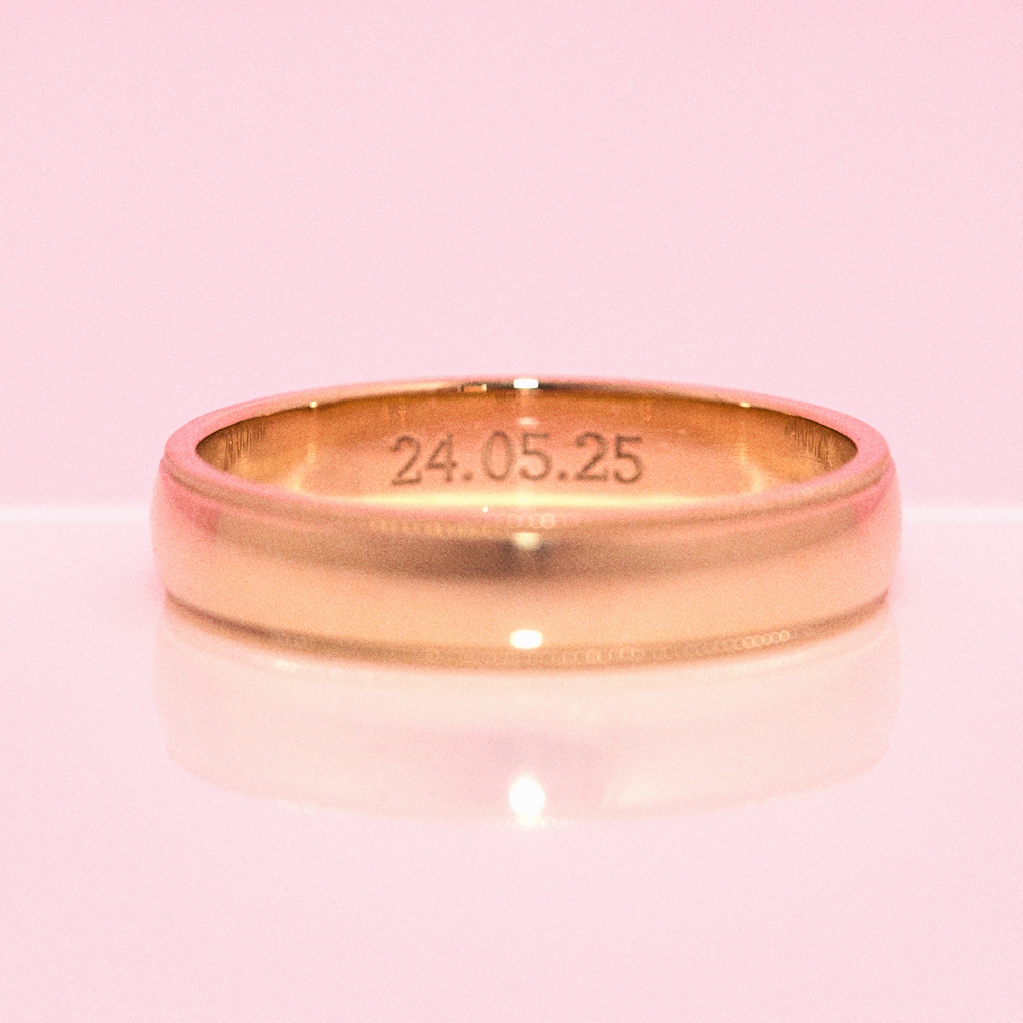9ct gold mens beaded edge 5mm ring (made to order)