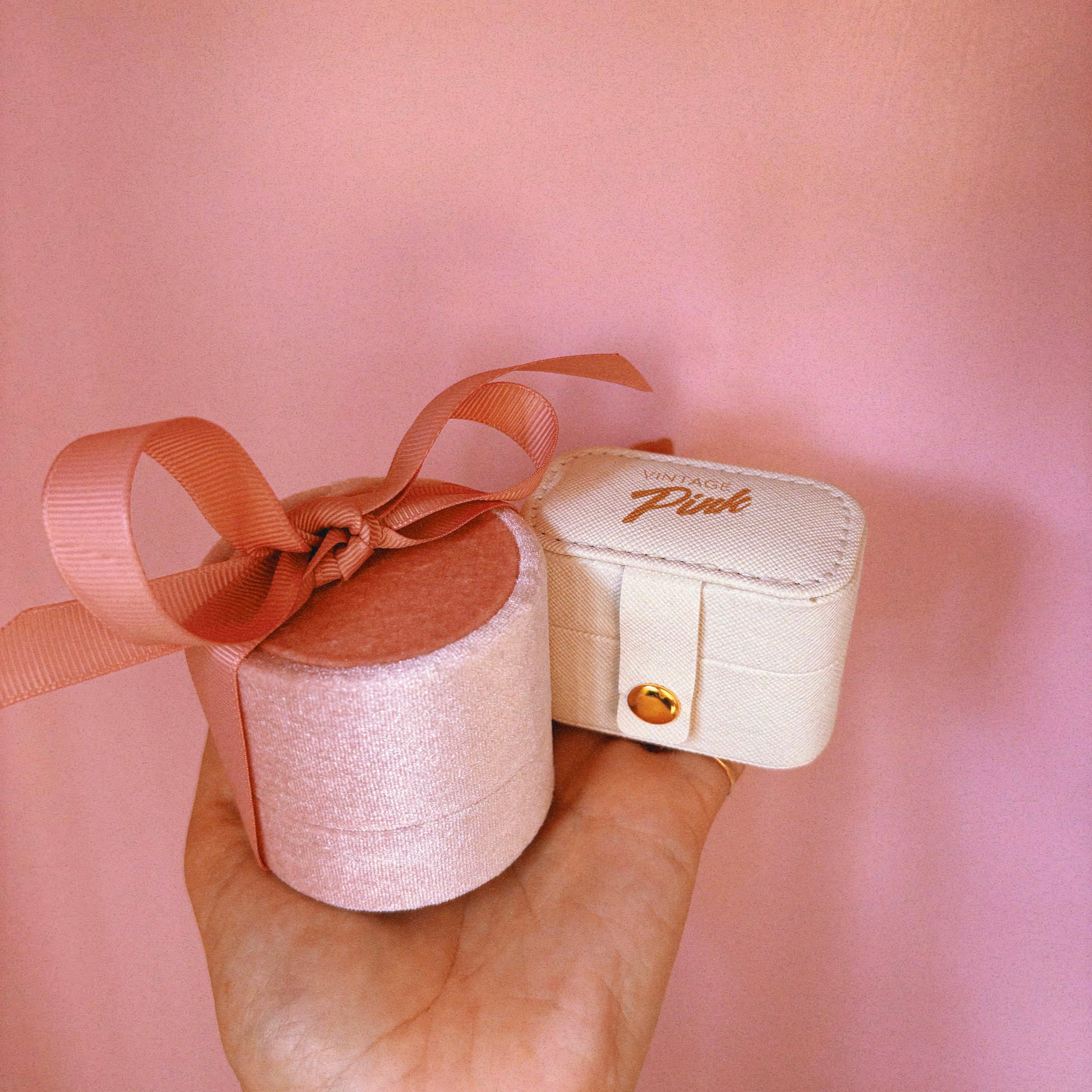 ‘Keep Safe’ Cream and Brass Ring Box