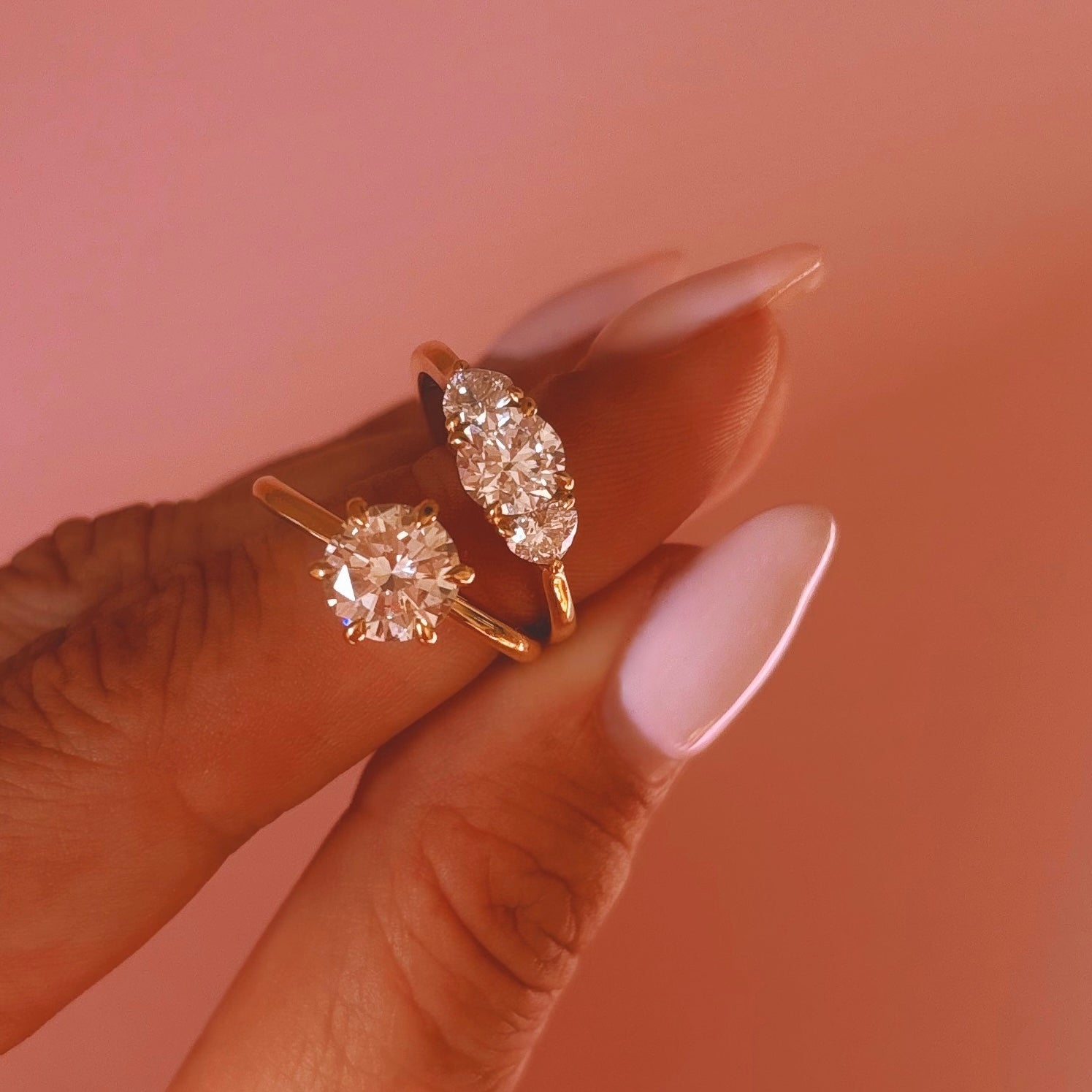 18ct gold 0.90ct round and heart shaped diamond ‘Hidden Hearts’ ring